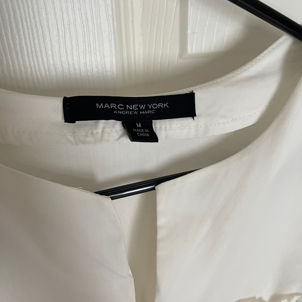 Marc New York by Andrew Marc White Ruffle Blouse – Romantic & Chic - Picture 6 of 7